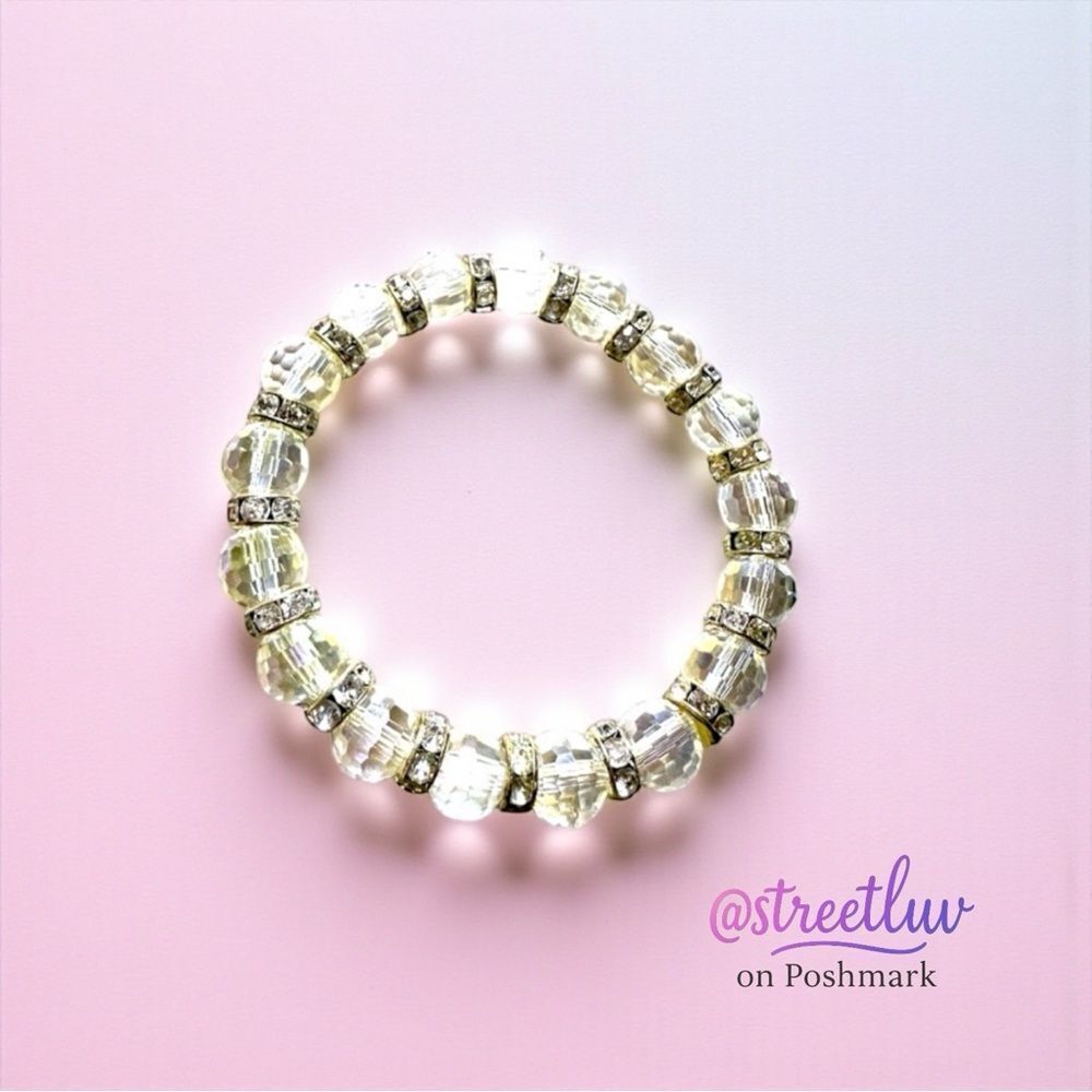 Faceted Crystal Stretch Bracelet Rhinestone
